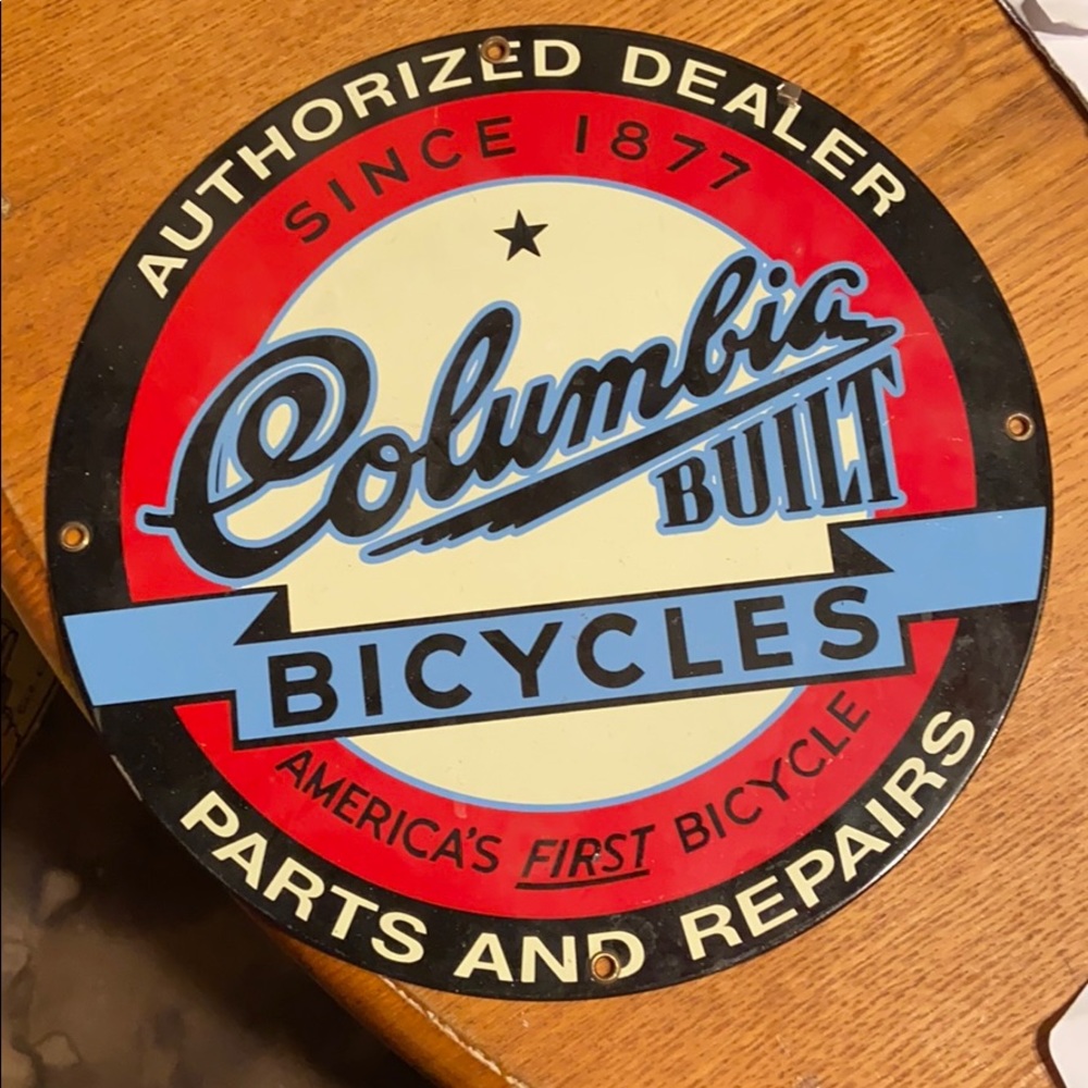 Columbia Built bicycle sign